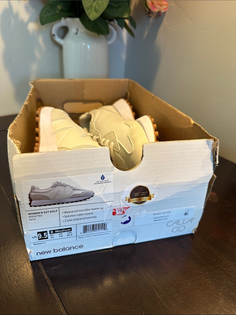 New Balance & CALIA Women's 327 Golf Shoes - Sand Gum sole - Picture 6 of 9
